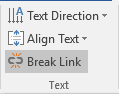 Break link in Word 2016 Break link in Word 2016