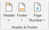 Header and Footer group 2 in Word 365