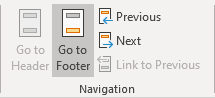 Go to Footer in Word 365