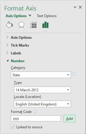 Add Format Code in Excel 2016