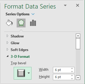 3-D Format Options in Excel for Microsoft 365 3-D Format Options in Excel 365