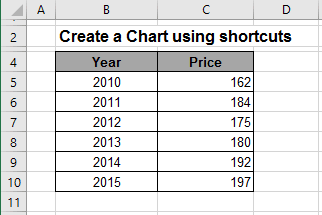 Data Range in Excel 2016