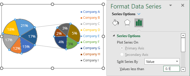 Example Split series by Value in Excel 365