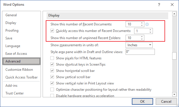 Advanced Word for Microsoft 365 Options Advanced Word 365 Options