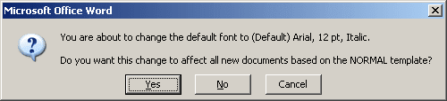 Default Font in Word 2003
