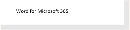 Simple text in Word 365