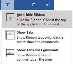 Ribbon displays options Word for Microsoft 365 Ribbon displays options Word 365