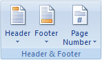 Header and Footer in Word 2007