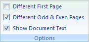 Header and Footer Options in Word 2007