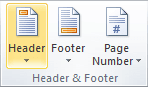 Header and Footer in Word 2010