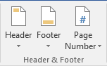 Header and Footer in Word 2016