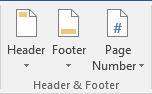 Header and Footer in Word 2016 Header and Footer in Word 2016