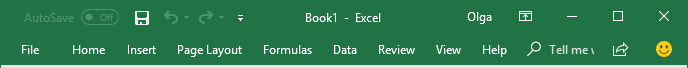 Minimized Ribbon Excel 2016