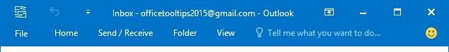 Minimized Ribbon Outlook 2016 Minimized Ribbon Outlook 2016