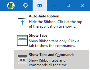 Show Tabs and Commands - Ribbon displays options in Outlook for Windows 365 Show Tabs and Commands - Ribbon displays options in Outlook 365