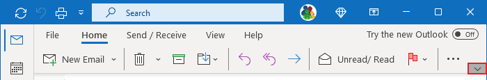 Switch Ribbons button in Outlook for Microsoft 365 Switch Ribbons button in Outlook 365