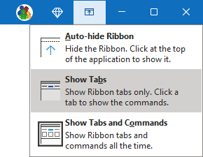 Show Tabs - Ribbon displays options in Outlook for Windows 365 Show Tabs - Ribbon displays options in Outlook 365
