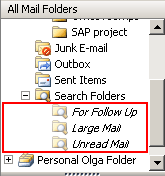 Search Folders in Outlook 2003