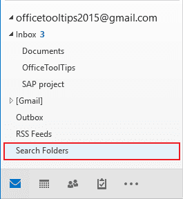 Search Folders Outlook 2016 Search Folders in Outlook 2016