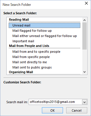 New Search Folders New Search Folders