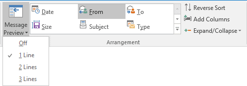 Preview in Outlook 2016