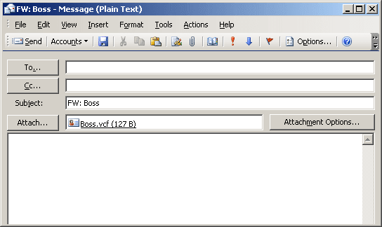 Forward as vCard in Outlook 2003
