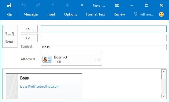 Send as a Business Card Outlook 2016 Send as a Business Card Outlook 2016