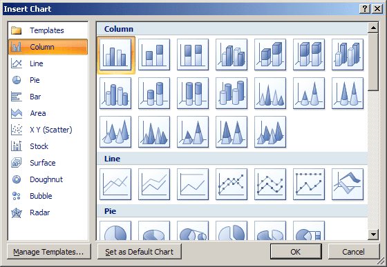 Insert Chart in Word 2007