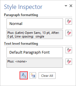 Style Inspector Word 2016