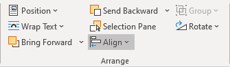 Align drop-down list in Word 365