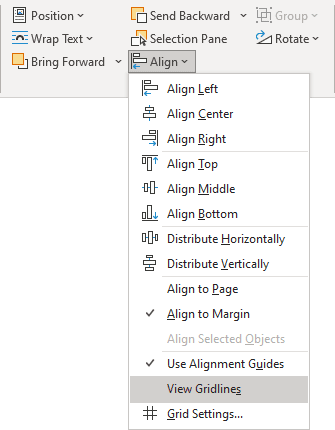 View Gridlines in Word for Microsoft 365 View Gridlines in Word 365