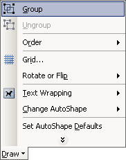 Group in Word 2003