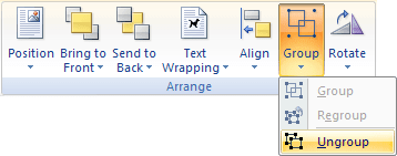 Arrange in Word 2007
