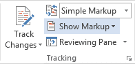 Tracking group in Word 2013