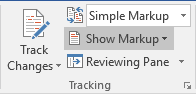 Tracking group in word 2016 Tracking group in Word 2016