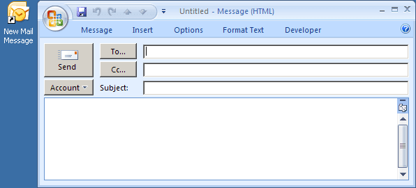 New message Outlook 2007