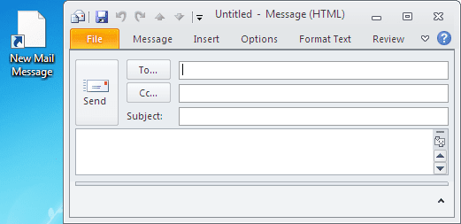 New message in Outlook 2010