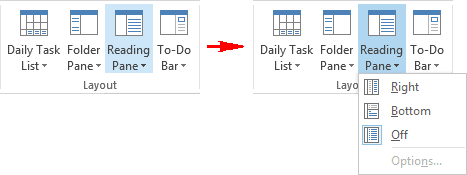 Layout group in Outlook 2013
