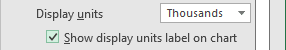 Display units in chart axis in Excel 365