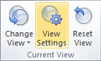 Current view in Outlook 2010