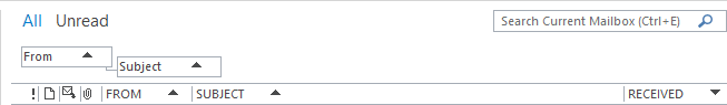 Grouping in Outlook 2016 Grouping in Outlook 2016