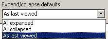 Expand/Collapse Defaults in Outlook 2003