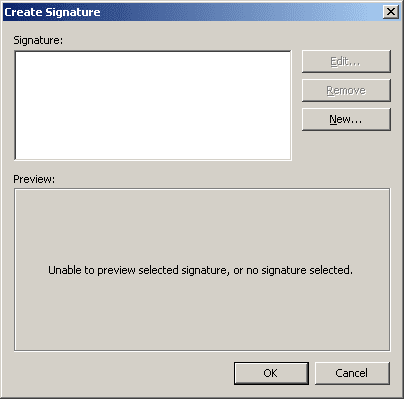 Create Signature in Outlook 2003