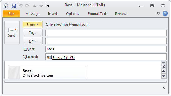 New message Outlook 2010