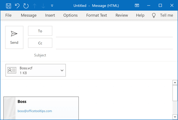 Example of a New message Outlook for Microsoft 365 Example of a New message Outlook 365