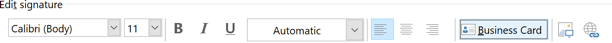Business Card in Outlook 365
