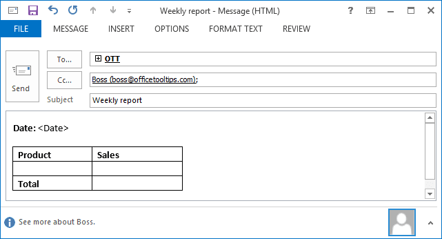 New message in Outlook 2013