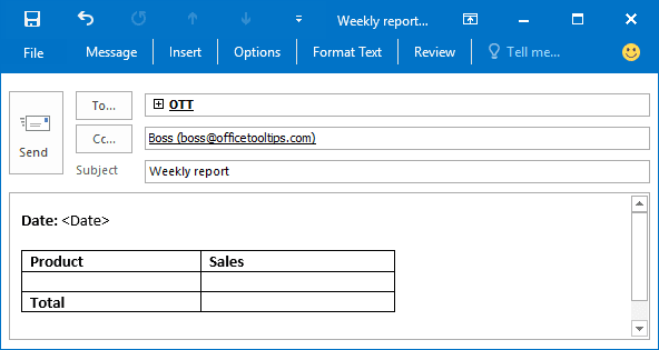 New message in Outlook 2016