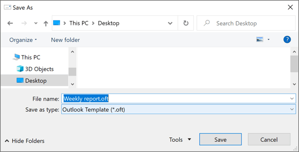 Save As in Outlook 365