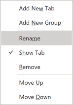 Tabs popup in Outlook 365